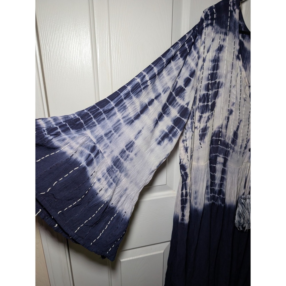 NWT Riviera Sun Women's Size 2XL Tie-dye Blue White Dress Boho Flowy Hippie - Picture 4 of 12